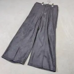 【アンブルネージュ】パンツ ダークグレー F フレア スエード スリット y2k