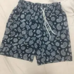 BACK NUMBER ペイズリー柄ショートパンツ M ネイビー