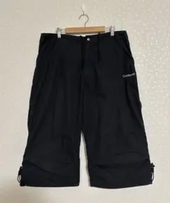 Carhartt 黒 七部丈パンツ 綿&ナイロン ドローコード付き