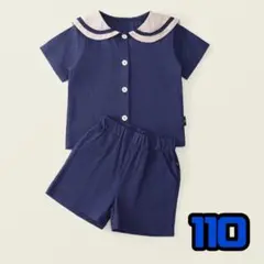 【即日発送】男の子 女の子 １１０ セットアップ 半袖 短パン 綿 マリン