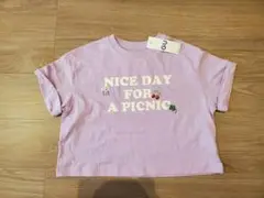 GU 薄紫 Tシャツ 'NICE DAY FOR A PICNIC'
