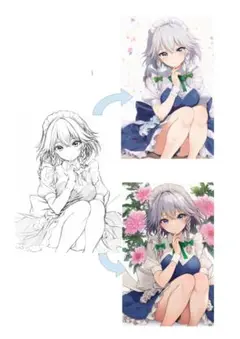 手描きイラスト、色付けいたします。