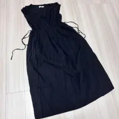 スローブイエナ　IENA Vネックワンピース フリーサイズ 相当　黒