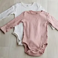 H&M 長袖ロンパース9M リブ