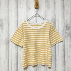 ストライプ Tシャツ イエロー ホワイト