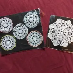 手編み 花模様レースドイリー6枚セット