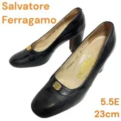 Salvatore Ferragamo　フェラガモ　パンプス　黒　5.5E 23