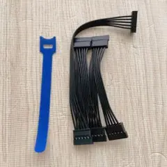 ケーブル SATA 電源 延長 ハードドライブ ブラック 60cm メス オス