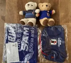 キリンカップチャレンジ記念品　マフラー、ポーチ、記念ベアー　4点