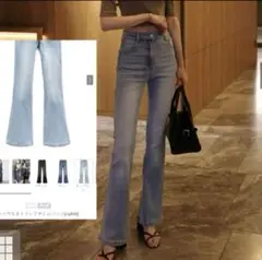 GRL ハイウエストフレアデニムパンツ　cu498