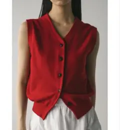 新品未使用　【STYLEMIXER】ルーズニットベスト レッド スタイルミキサー