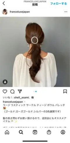 新宿伊勢丹購入 FRANCE Luxe バレッタ