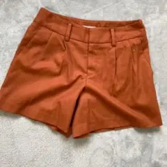 【IENA】イエナ オシャレハーフパンツ ブラウンオレンジ系 シンプル