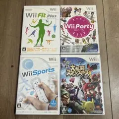 任天堂　Wii ソフト　Wiiパーティ　Wiiスポーツ　スマブラX 4本