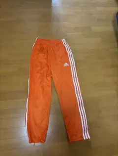 adidas オレンジ ストライプ トラックパンツ S レアカラー