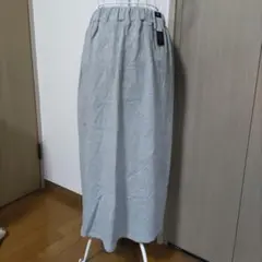 グレー　スカート ウエストゴム