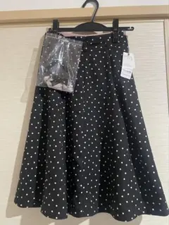 タグ付き新品未使用 misch masch 無地×ドットリバーシブルスカート M