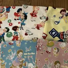 生地　こども柄　レトロ　５枚
