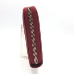 【美品】1B279/ブルガリ/ラウンドファスナー長財布/レザー/レッド/赤
