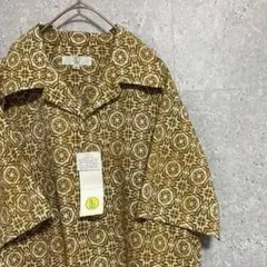 80s デッドストック　柄シャツ　古着　半袖　メンズ　個性派　綿　菅田将暉