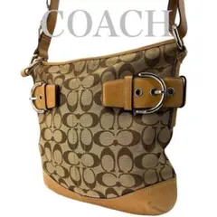 【美品】COACHコーチ ショルダーバッグ シグネチャー ヌメ皮　386