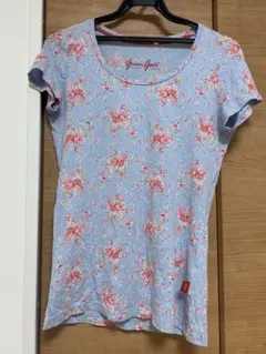 【最終値下げ】UNIQLO×Green gateコラボ　花柄Tシャツ　水色