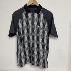 BURBERRY　バーバリーゴルフ　半袖ポロシャツ　アーガイル　M　メンズ