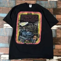 ビンテージ　古着　STRANGER THINGS メンズ　半袖tシャツ　黒　L