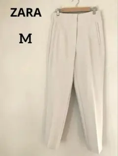 ZARA スラックスパンツ　アイボリー　M