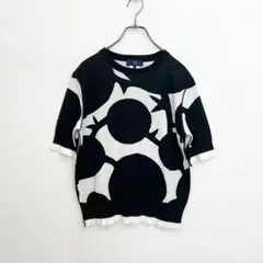 ★ 25ss Y's ヨウジ ヤマモト ジャカード 柄 半袖 ニット トップス