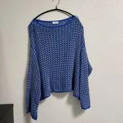 LEPSIM 青の長袖ニット Fサイズ