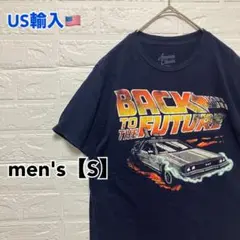 ●T509【US輸入】バック・トゥ・ザ・フューチャー Tシャツ ネイビー 【S】