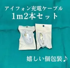 ➀【1-2】iPhone充電器1m2本ライトニングケーブル線アイフォン充電