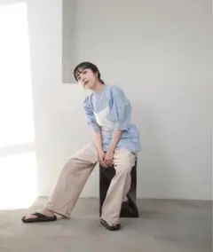 lawgy design shoulder blouse ホワイト