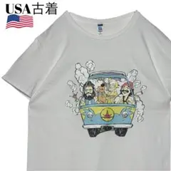 USA古着 チーチ&チョン&スクーヴィードゥTシャツ 白 Mキャラクターtシャツ