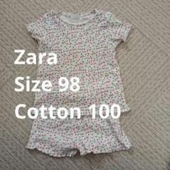 Zara コットンリブ　花柄　パジャマ