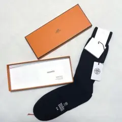 HERMES ロゴ入り靴下 MILBAS BRODE H サイズ10 箱付き