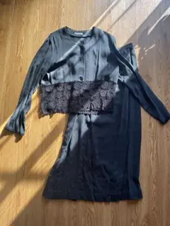 ville de zilla 黒 レース付きセットアップ