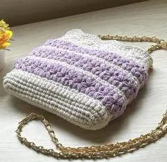 ハンドメイド♡ポシェット♡お花模様　ラベンダー