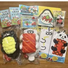 スシロー　だっこずし　グッズセット　9点　パスケース　トランプ　ソフビマスコット
