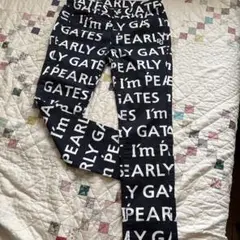 PEARLY GATES ロゴプリントパンツ ネイビー