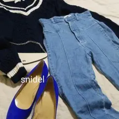 snidel スナイデル ストレッチ入りハイウエストスキニーデニム ブルー 0