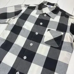 ブランド古着！日本製 STIFF モノトーン ブロックチェック柄 シャツ 半袖