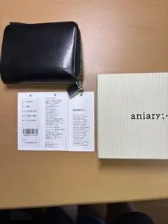 aniary ブラック 二つ折り財布