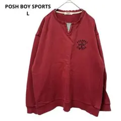 POSH BΟΥ SPORTS 長袖　メンズ　トレーナー　赤　古着　ヴィンテージ