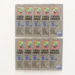 【HA×1】9番 10パック 50本 オルガン ミシン針 家庭用 職業用 薄手