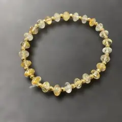 最終値下げ‼️ロンデル型ゴールドルチルクォーツ天然石ブレスレット