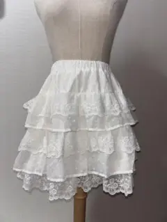 フリルスカート レース ホワイト 白 バレエコア