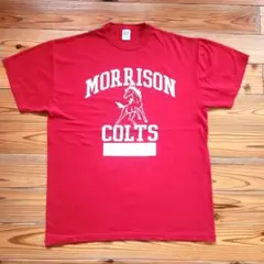 ラッセルMORRISON COLTS Tシャツ Mサイズ 赤ユーモアシャツ