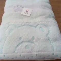 今治産ふっくらーくまちゃん 　　　バスタオルタオル 　ブルーの1枚